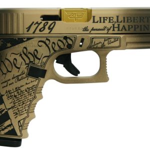 Glock 19 Gen 3 Flat Dark Earth / Black 9mm 4.6" Barrel 15-Rounds Constitution Engraving Model