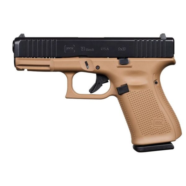 Glock 19 Gen5 Dark Earth/Black 9mm 4.02" Barrel 15-Rounds