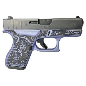 Glock 42 Custom "Elephant Engraved Gray Crushed Orchid" .380 ACP 3.25" Barrel 6-Rounds