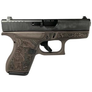 Glock 42 Custom "Elephant Engraved Vortex Bronze Frame" .380 ACP 3.25" Barrel 6-Rounds