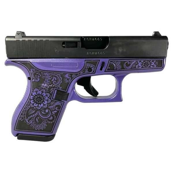 Glock 42 "Mandala Engraved Purple Pearl" .380 ACP 3.25" Barrel 6-Rounds