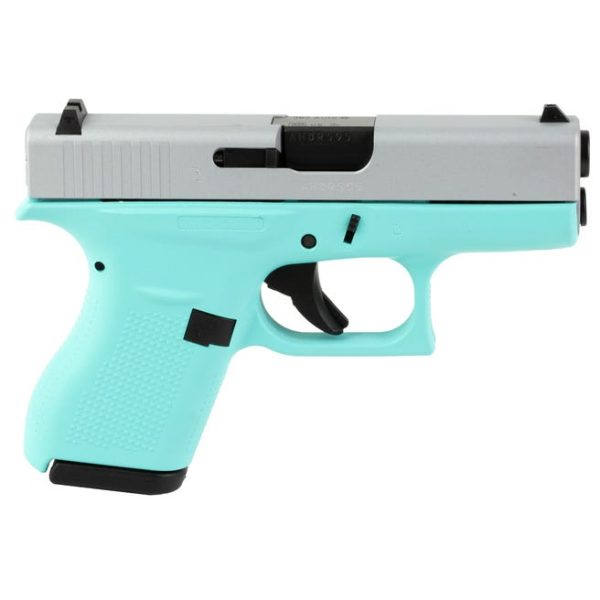 Glock 42 Robin's Egg Blue / Silver .380 ACP 3.25" Barrel 6-Rounds