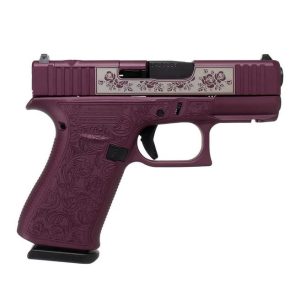 Glock 43X MOS Black Cherry 9mm 3.41" Barrel 10-Rounds "Glock & Roses" Custom Engraving - HANDGUNS - Miami Shooters Supply