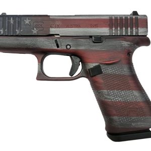 Glock 43X "USA Flag" Distressed 9mm 3.4" Barrel 10-Rounds - HANDGUNS - Miami Shooters Supply