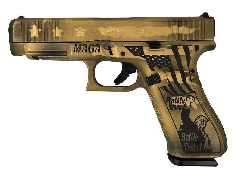 Glock 47 MOS "Trump" Gold/FDE 9mm 4.49" Barrel 17-Rounds Glock 47 MOS "Trump" Gold/FDE 9mm 4.49" Barrel 17-Rounds - HANDGUNS - Miami Shooters Supply