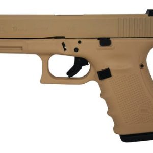 Glock 19 Gen 4 Desert Sand Hot Cerakote 9mm 4-inch 10rd Fixed Sights