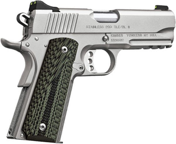 Kimber Stainless Pro TLE/ RL II 45ACP 4 Inch 7 Rd Railed Night Sights Stainless Kimber Stainless Pro TLE/ RL II 45ACP 4 Inch 7 Rd Railed Night Sights Stainless - 1911 - Miami Shooters Supply