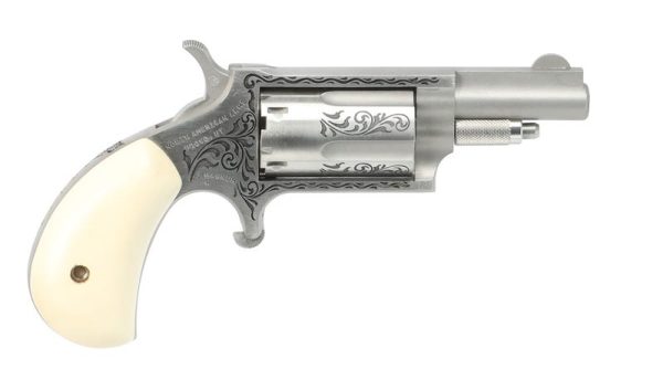 North American Arms Mini-Revolver Engraved Stainless .22 Mag 1.625" Barrel 5-Rounds Holly Grips