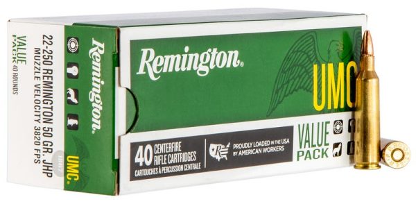 Remington UMC Brass .22-250 Rem 50-Grain 40-Rounds JHP