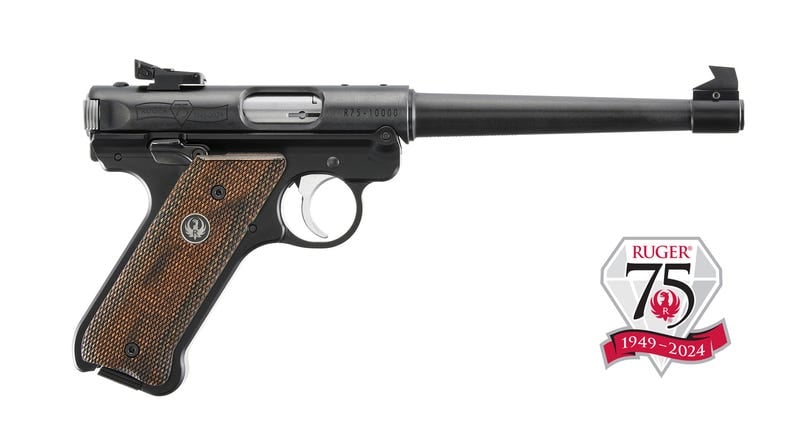 Ruger MKIV 75th Anniversary Blued .22 LR 6.88" Barrel 10-Rounds Ruger MKIV 75th Anniversary Blued .22 LR 6.88" Barrel 10-Rounds - HANDGUNS - Miami Shooters Supply