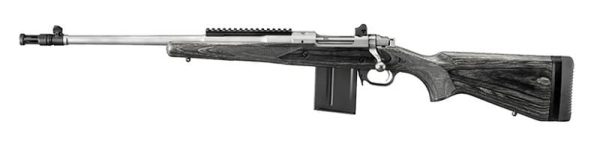 Ruger Scout Stainless Steel / Laminate Black 308 Win 18" Barrel 10-Rounds Left Hand