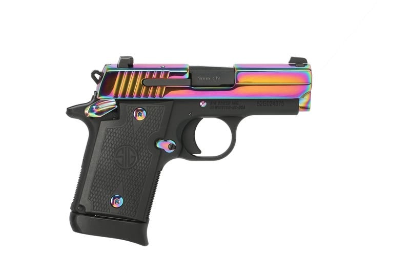 Sig Sauer P938 Rainbow Titanium 9mm 3" Barrel 7-Rounds Sig Sauer P938 Rainbow Titanium 9mm 3" Barrel 7-Rounds - HANDGUNS - Miami Shooters Supply
