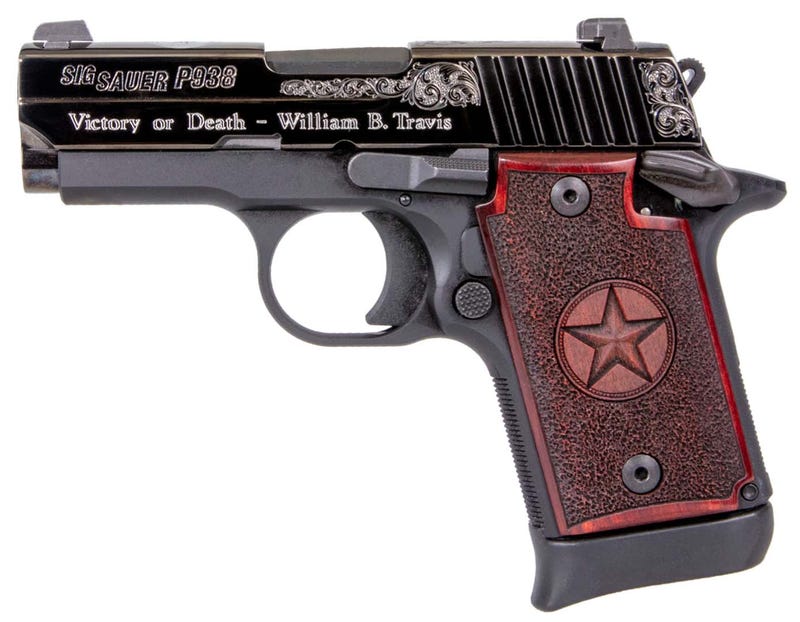 Sig Sauer P938 Texas Engraved Silver 9mm 3" Barrel 7-Rounds Sig Sauer P938 Texas Engraved Silver 9mm 3" Barrel 7-Rounds - HANDGUNS - Miami Shooters Supply