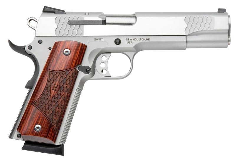 Smith and Wesson 1911 E-Series Stainless .45 ACP 5" Barrel 8-Rounds 3-Dot Sights Smith and Wesson 1911 E-Series Stainless .45 ACP 5" Barrel 8-Rounds 3-Dot Sights - 1911 - Miami Shooters Supply