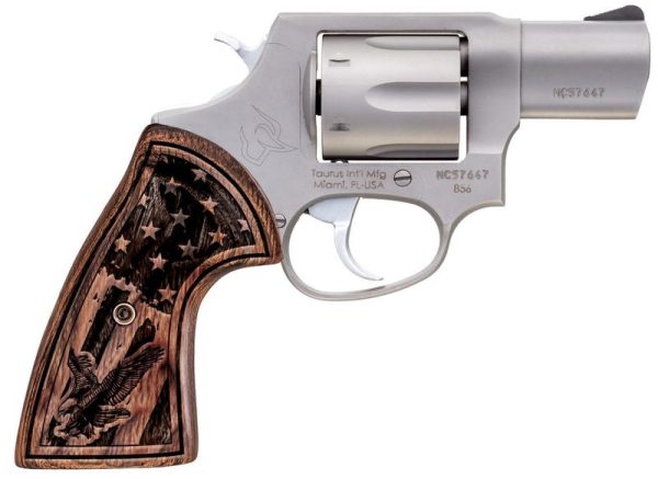 Taurus 856 Stainless / Walnut .38 SPL 2" Barrel 6-Rounds US Flag Grips