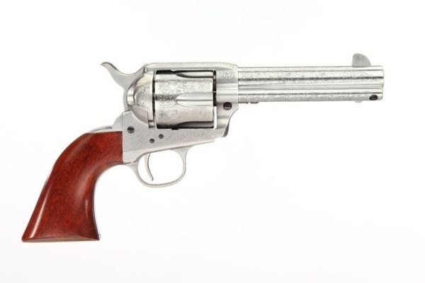 Taylors and Co Cattleman Floral Engraved Nickel .45 LC 5.5" Barrel 6-Rounds