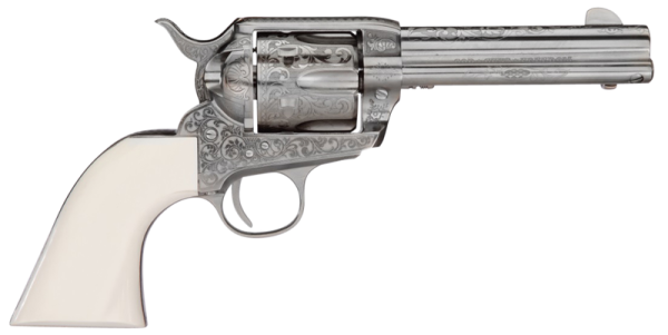 Taylors and Co Outlaw Legacy Engraved Nickel .357 Mag 4.75" Barrel 6-Rounds