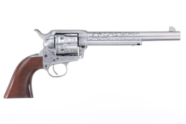Taylors and Co Uberti 1973 Cattleman Engraved Stainless .45 Colt 7.5" Barrel 6-Rounds
