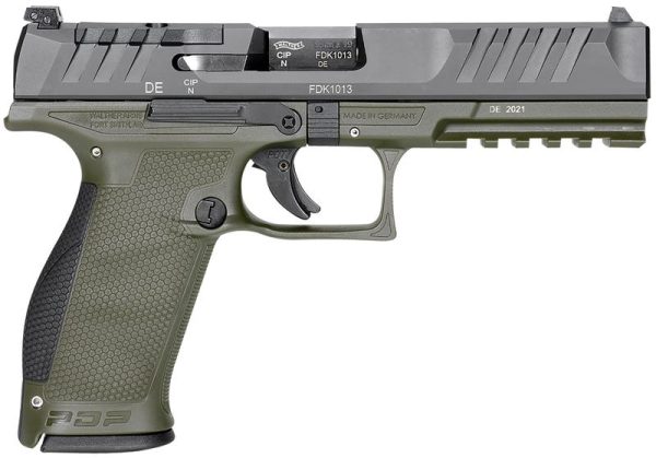 Walther PDP Optic Ready Green 9mm 5" Barrel 18-Rounds 3-Dot White Sights