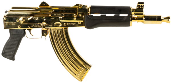 Zastava USA ZPAP92 AK Pistol 24k Gold 7.62 X 39 10" Barrel 30-Rounds