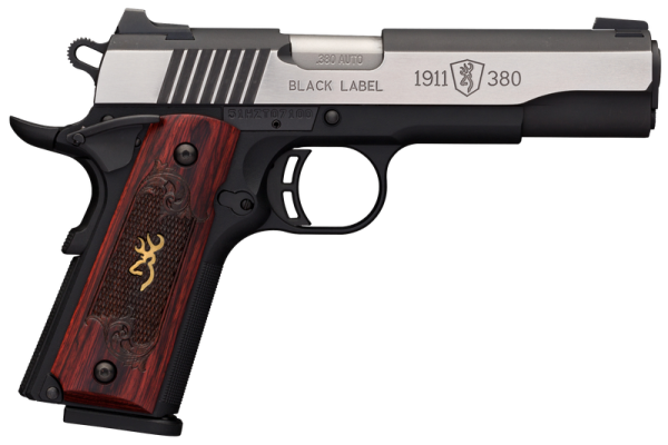 Browning 1911-380 Black Label Medallion Pro Stainless / Black .380 ACP 4.25" Barrel 8-Rounds Night Sights