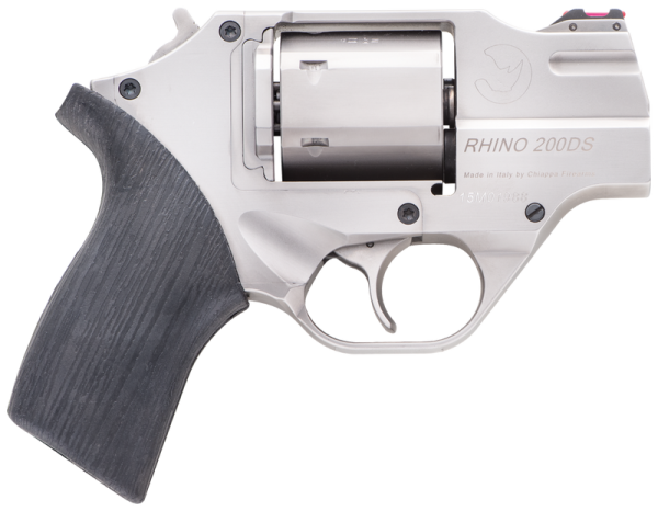 Chiappa Firearms Rhino 200DS Nickel .357 Mag 2" Barrel 6-Rounds Leather Holster