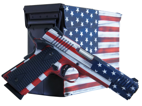 Citadel Firearms M-1911 American Flag .45 ACP 5" Barrel 8-Rounds with Ammo Can