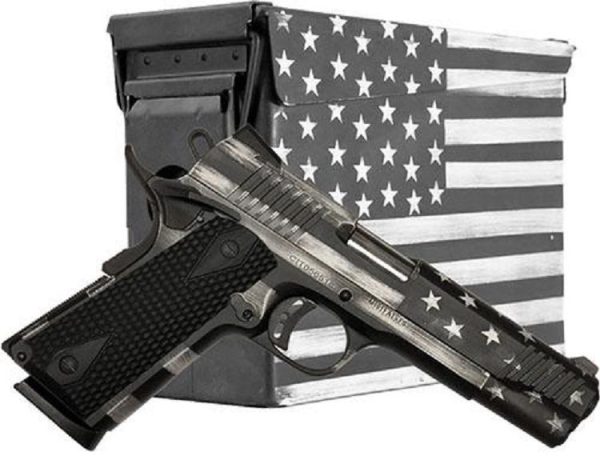 Citadel Firearms M-1911 American Flag Greyscale .45 ACP 5" Barrel 8-Rounds with Ammo Can