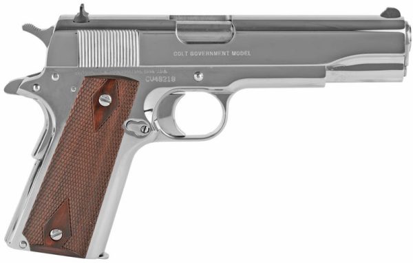 Colt Firearms 1911 Government Stainless .45 ACP 5" Barrel 7-Rounds Redwood Grips