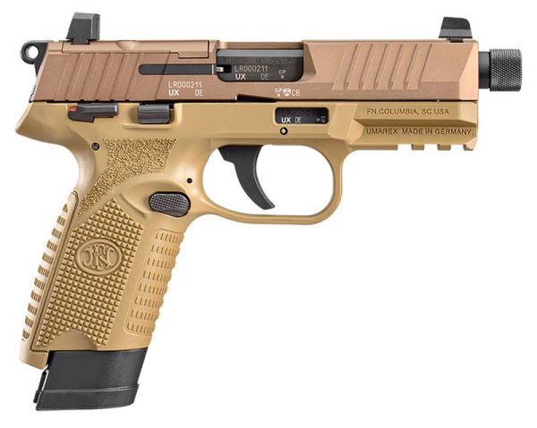 FN 502 Tactical Flat Dark Earth .22 LR 4.6" Barrel 15-Rounds Optics Ready Ambidextrous