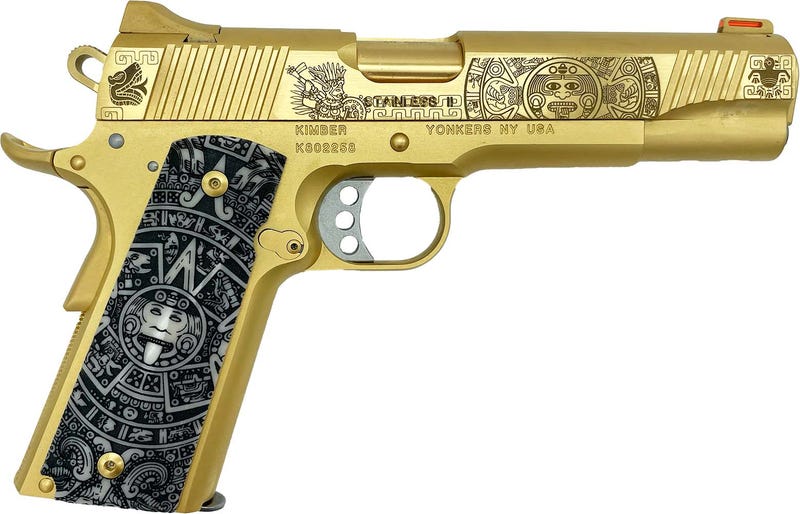 Kimber Stainless II 24 Carat Gold "Aztec" Style .45ACP 5" Barrel 7-Rounds Exclusive Kimber Stainless II 24 Carat Gold "Aztec" Style .45ACP 5" Barrel 7-Rounds Exclusive - 1911 - Miami Shooters Supply