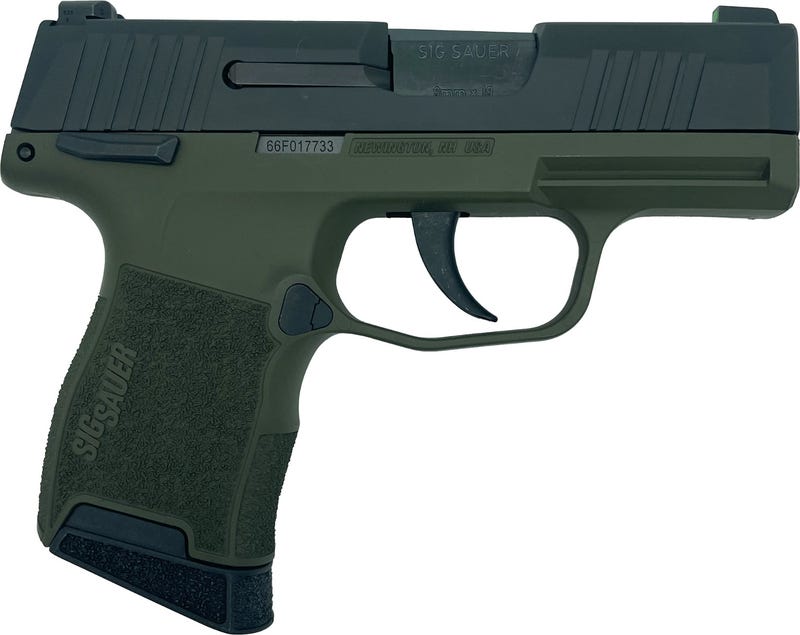 Sig Sauer P365 Green / Black 9mm 3.1" Barrel 10-Rounds GrabAGun Exclusive Sig Sauer P365 Green / Black 9mm 3.1" Barrel 10-Rounds GrabAGun Exclusive - HANDGUNS - Miami Shooters Supply