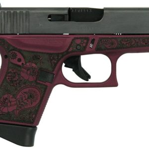 Glock 43 Black Cherry 9mm 3.41" Barrel 6-Rounds "Glock & Paisley" Engraved
