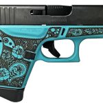Glock 43 Tiffany Blue 9mm 3.4" Barrel 6-Rounds Engraved Frame