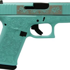 Glock 43X Tiffany Blue 9mm 3.41" Barrel 10-Rounds "Glock & Roses" Custom Engraving - HANDGUNS - Miami Shooters Supply