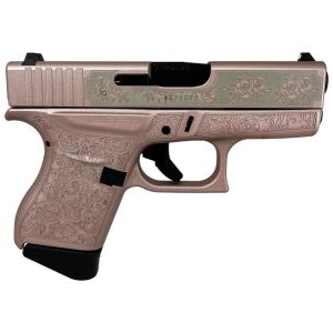Glock G43 Engraved "Glock & Roses" 9mm 3.4" Barrel 6-Rounds - HANDGUNS - Miami Shooters Supply