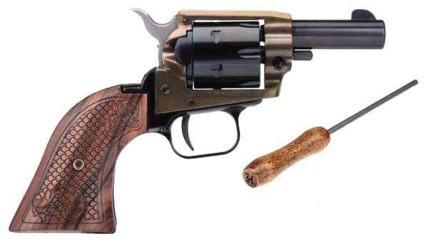Heritage Barkeep .22 LR 2" Barrel 6-Rounds Custom Scroll Wood Grip