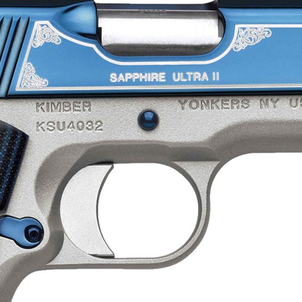 Kimber Sapphire Ultra II 45 Auto (ACP) 3in Stainless/Blue Pistol - 7+1 Rounds - Image 2