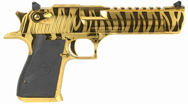 Magnum Research Desert Eagle MK19 Titanium Gold / Tiger Stripes .357 Mag 6" Barrel 9-Rounds Magnum Research Desert Eagle MK19 Titanium Gold / Tiger Stripes .357 Mag 6" Barrel 9-Rounds - HANDGUNS - Miami Shooters Supply