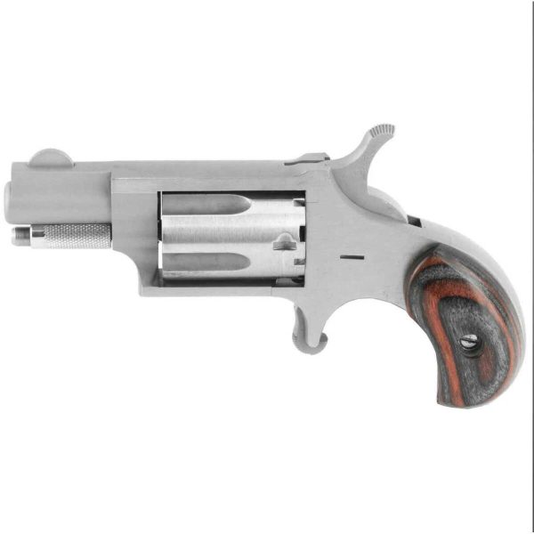 North American Arms 22 Long Rifle 1.1in Stainless Steel w/  Rosewood Birdshead Grips Mini Revolver - 5 Rounds - Image 2