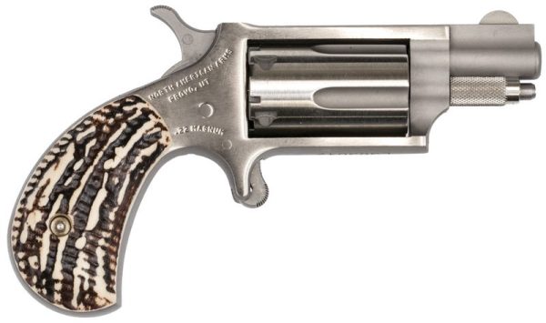North American Arms Mini-Revolver Stainless .22 Mag 1.125" Barrel 5-Rounds Stag Grips