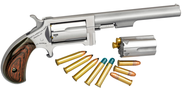 North American Arms Sidewinder Stainless .22 LR / .22 Mag 4" Barrel 5-Rounds