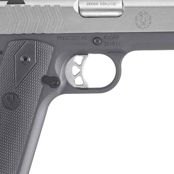 Ruger SR1911 Commander 9mm Luger 4.25in Low Glare Stainless Pistol - 9+1 Rounds - Image 3