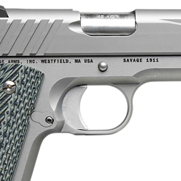 Savage Arms 1911 Government 45 Auto (ACP) 5in Stainless Steel Pistol - 8+1 Rounds - Image 3