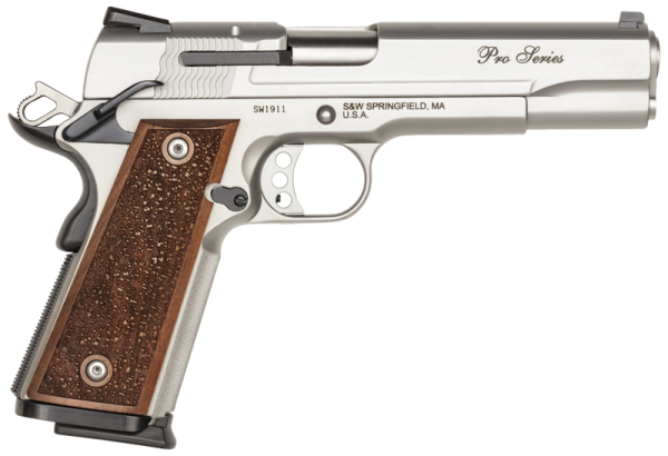 Smith and Wesson 1911 Performance Center Pro Stainless 9mm 5" Barrel 10-Rounds Wood Grip