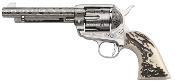 Taylors and Co 1873 Cattle Brand Nickel .45 Colt 5.5" Barrel 6-Rounds Engraved