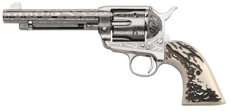 Taylors and Co 1873 Cattle Brand Nickel .357 Mag 5.5" Barrel 6-Rounds Taylors and Co 1873 Cattle Brand Nickel .357 Mag 5.5" Barrel 6-Rounds - HANDGUNS - Miami Shooters Supply