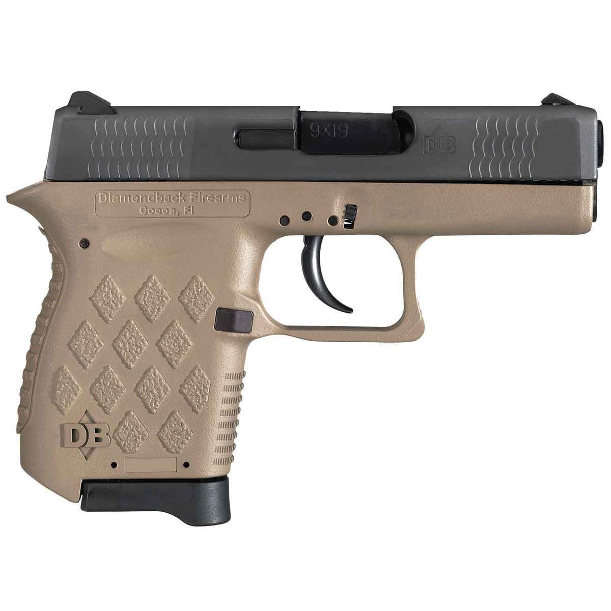 Diamondback DB9 9mm Luger 3in Black/FDE Cerakote Pistol - 6+1 Rounds Diamondback DB9 9mm Luger 3in Black/FDE Cerakote Pistol - 6+1 Rounds - Accessories - Miami Shooters Supply