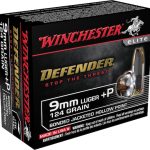 Winchester Defender 9mm Luger +P Ammo 124 Grain Winchester PDX1 Bonded Jacketed Hollow Point 200 rounds - Fast Ship