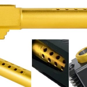 Fits Glock 19 9mm Ported Barrel in Gold - Glock Barrels - Miami Shooters Supply